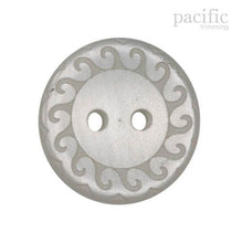 Load image into Gallery viewer, Spiral Patterned Laser Cut 2 Hole Polyester Decorative Button White
