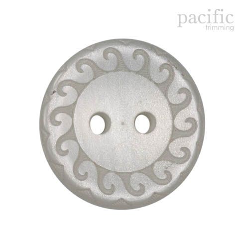 Spiral Patterned Laser Cut 2 Hole Polyester Decorative Button White
