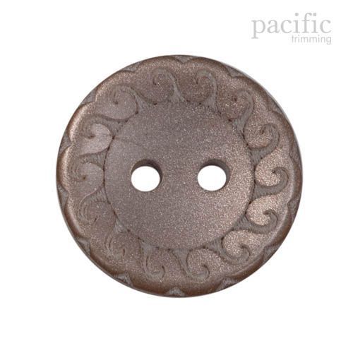 Spiral Patterned Laser Cut 2 Hole Polyester Decorative Button Brown