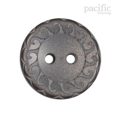 Spiral Patterned Laser Cut 2 Hole Polyester Decorative Button Grey