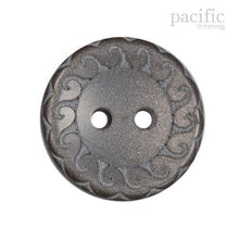 Load image into Gallery viewer, Spiral Patterned Laser Cut 2 Hole Polyester Decorative Button Grey
