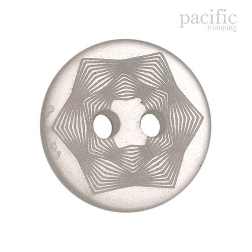 Hexagon Shape Engraved 2 Hole Polyester Decorative Button