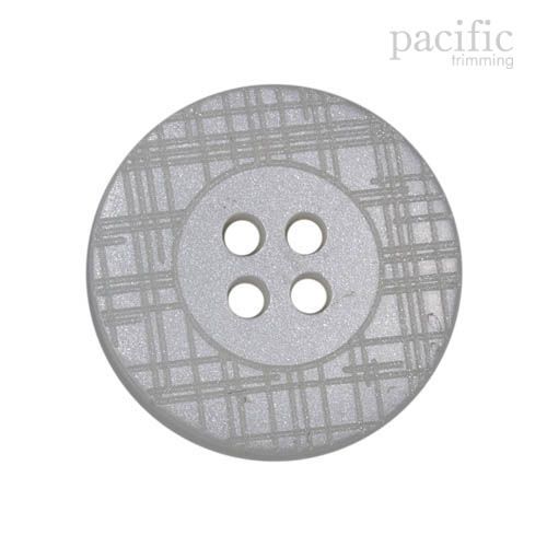 Patterned 4 Hole Polyester Decorative Button White
