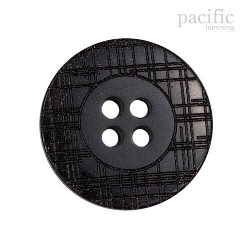 Patterned 4 Hole Polyester Decorative Button Black
