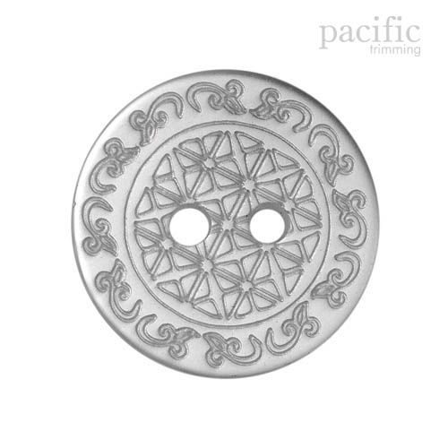 Laser Cut Patterned 2 Hole Clear Transparent Polyester Decorative Button 