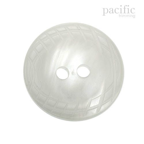 Concave 2 Hole Faux Pearl Polyester Button 120373PL White
