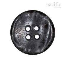 Load image into Gallery viewer, Flower Patterned Laser Cut 4 Hole Polyester Decorative Button Black
