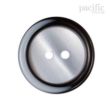 Load image into Gallery viewer, Round Rim White and Black 2 Hole Polyester Button 120407PL White

