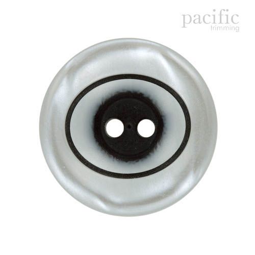 2 Hole Engraved White and Black Polyester Faux Pearl Button 120411PL