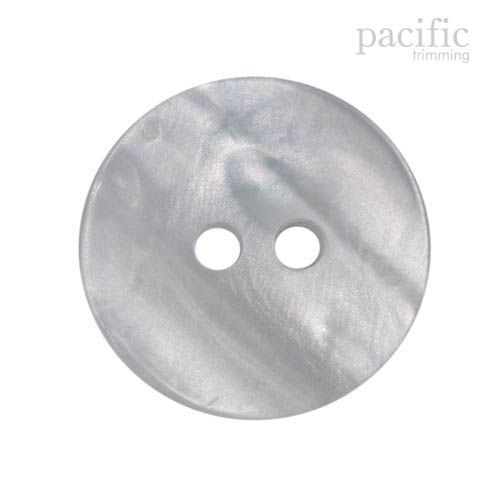 2 Hole Round Flat Shape White Polyester Faux Pearl Button 120441PL