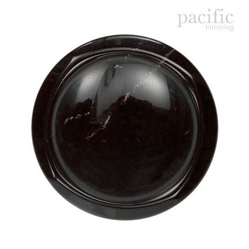 Marble Round Dome Shape Polyester Tunnel Shank Jacket Coat Button Black
