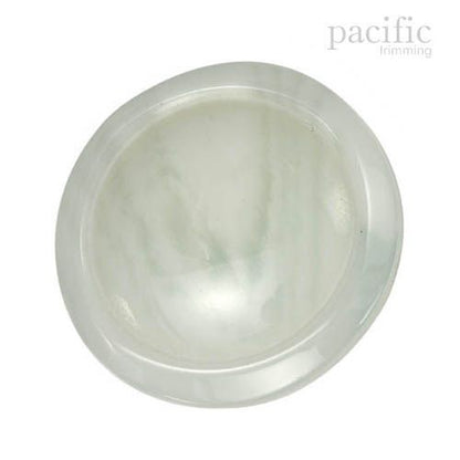 Marble Round Dome Shape Polyester Tunnel Shank Jacket Coat Button White