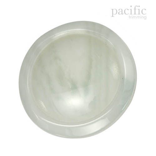 Marble Round Dome Shape Polyester Tunnel Shank Jacket Coat Button White