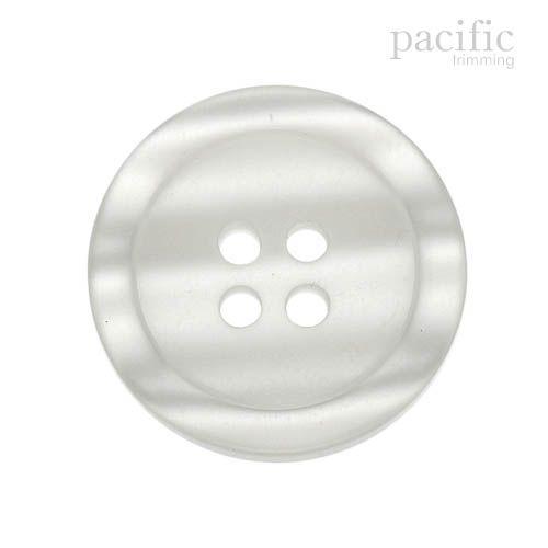4 Hole Round Rim White Polyester Faux Pearl Button 120488PL