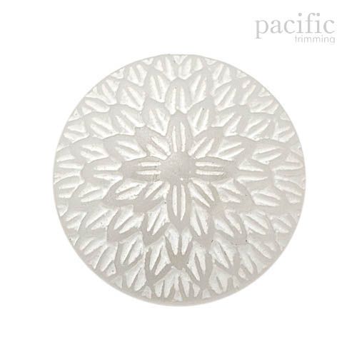 Flower Patterned Acrylic Glass Frosted Shank Button 120502GC