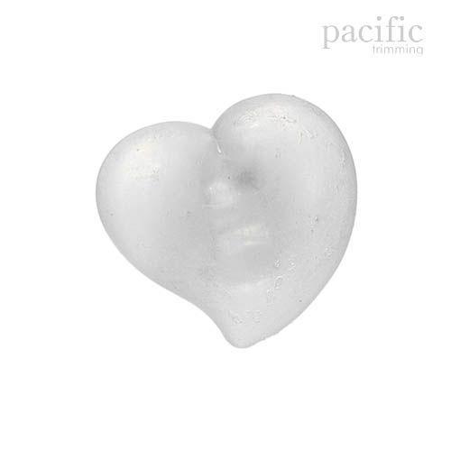Heart Shape Acrylic Glass Frosted Shank Button 120507GC