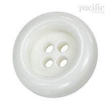 Load image into Gallery viewer, 4 Hole Round Rim Polyester Button 120633KR White
