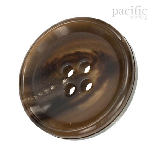 Marble 4 Hole Metal Back Attachment Polyester Jacket Coat Button Brown