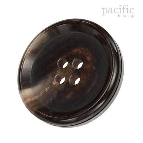 Marble 4 Hole Metal Back Attachment Polyester Jacket Coat Button Dark Brown