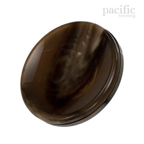 Round Concave Metal Back Attachment Polyester Tunnel Shank Jacket Coat Button Brown