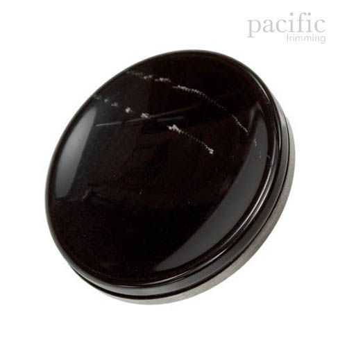 Round Concave Metal Back Attachment Polyester Tunnel Shank Jacket Coat Button Black