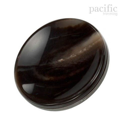 Round Concave Metal Back Attachment Polyester Tunnel Shank Jacket Coat Button Dark Brown