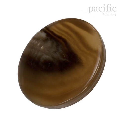 Marble Round Flat Shape Polyester Shank Jacket Coat Button Brown