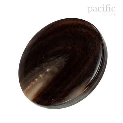 Marble Round Flat Shape Polyester Shank Jacket Coat Button Dark Brown