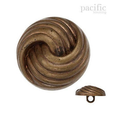 Load image into Gallery viewer, Braided Patterned Shape Round Dome Antique Brass ABS Metal Plated Shank Button 120712MT
