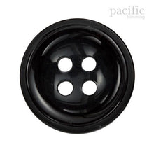 Load image into Gallery viewer, Round Rim Concave 4 Hole Polyester Jacket Coat Button Black
