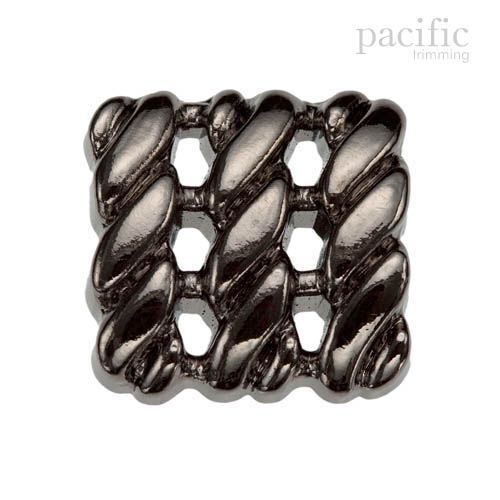 Square Shape Braided Patterned ABS Metal Plated Shank Button 120733MT Gunmetal
