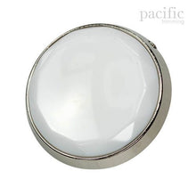 Load image into Gallery viewer, Metal Back Attachment Round Polyester Shank Jacket Coat Button White
