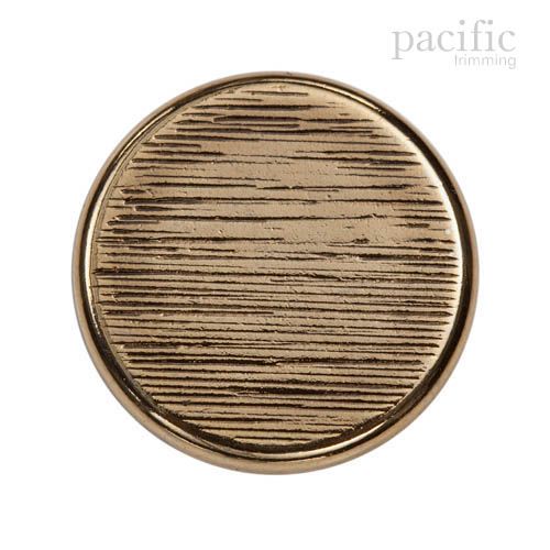 Round Flat Textured Gold Metal Shank Button 120930KR