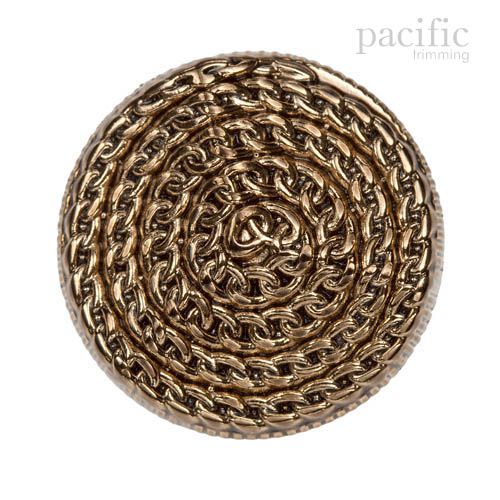 Spiral Chain Textured Patterned Gold Metal Shank Button 120947KR