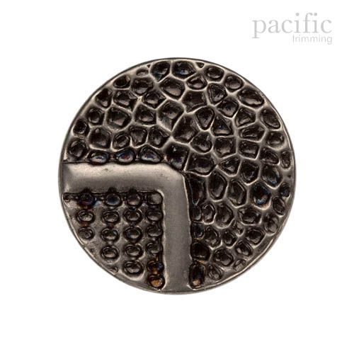 Textured Round Flat Shape Nickel Metal Shank Button 120957MT