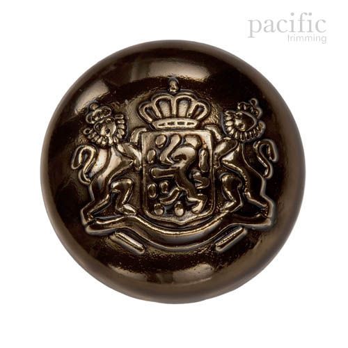 Crest Round Dome Shape Gold Metal Shank Button 120959KR
