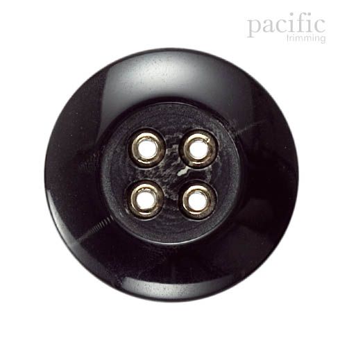 Marble 4 hole Metal Attachment Polyester Jacket Coat Button Black