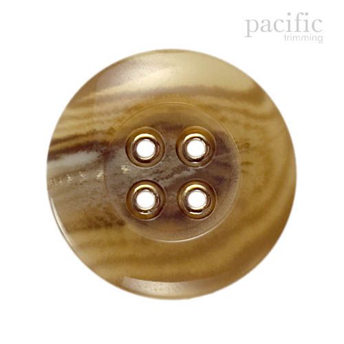 Marble 4 hole Metal Attachment Polyester Jacket Coat Button Brown