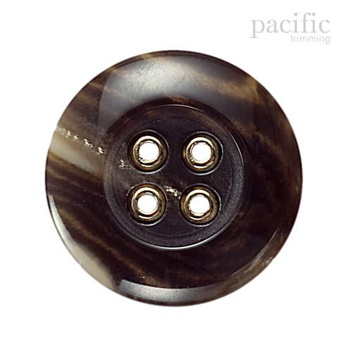 Marble 4 hole Metal Attachment Polyester Jacket Coat Button Dark Brown
