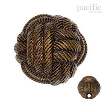 Load image into Gallery viewer, Knot Round Ball Shape ABS Metal Plated Shank Button 124000BA Antique Brass

