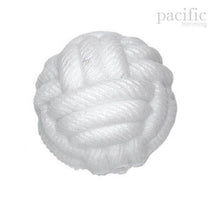 Load image into Gallery viewer, Braided Knot Nylon Round Ball Shape Button 124005BA White
