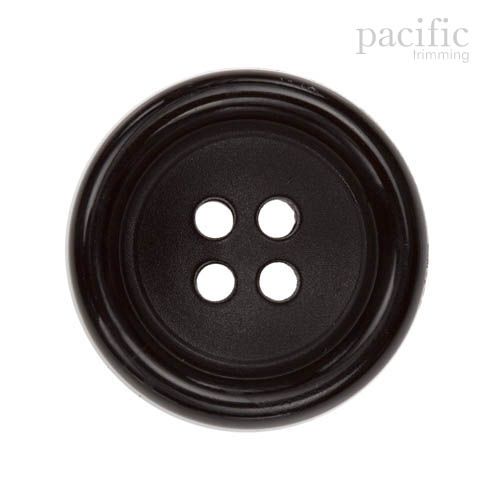 Round Rim Concave 4 Hole Nylon Button 125028BA Black