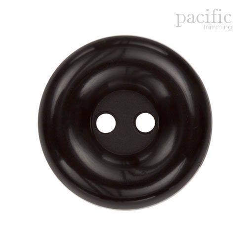 Round Rim 2 Hole Nylon Button 125032BA Black