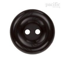 Load image into Gallery viewer, Round Rim 2 Hole Nylon Button 125032BA Black
