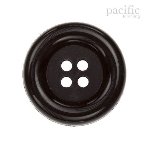 Round Rim 4 Hole Nylon Button 125035BA Black