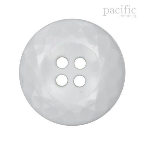 Round Concave 4 Hole Nylon Decorative Button White