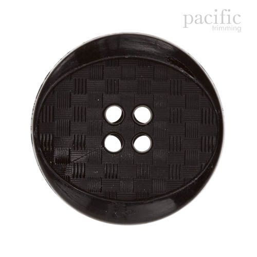 4 Hole Concave Checkered Patterned Nylon Decorative Button 