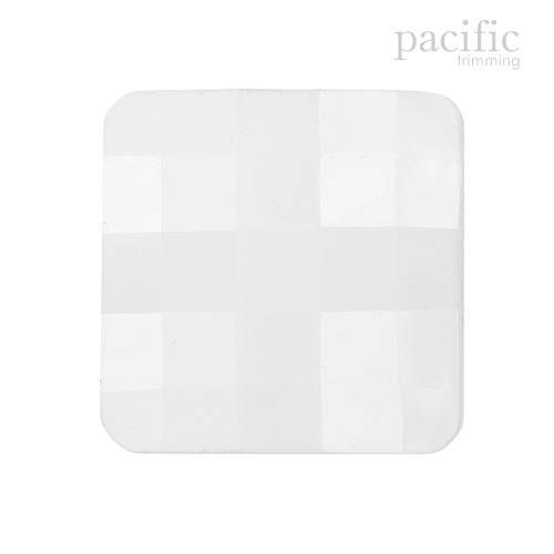 Square Shape Nylon Shank Decorative Button White
