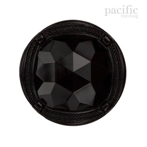 Black Round Nylon Shank Decorative Button 