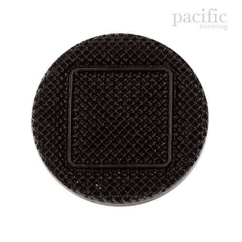 Square Textured Nylon Shank Decorative Button Black